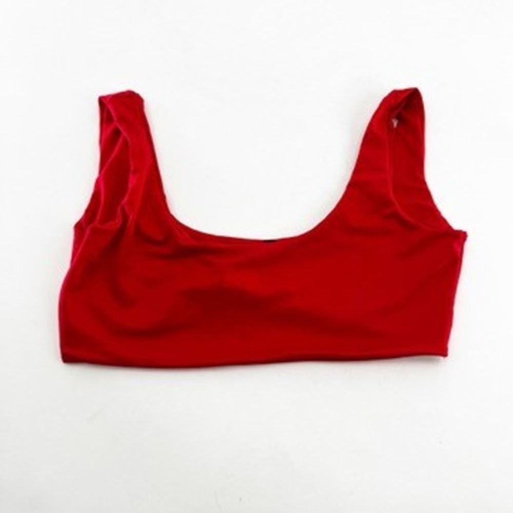 PrettyLittleThing Red Scoop Neck Bikini Top Size 4 US Minimalist Swimwear